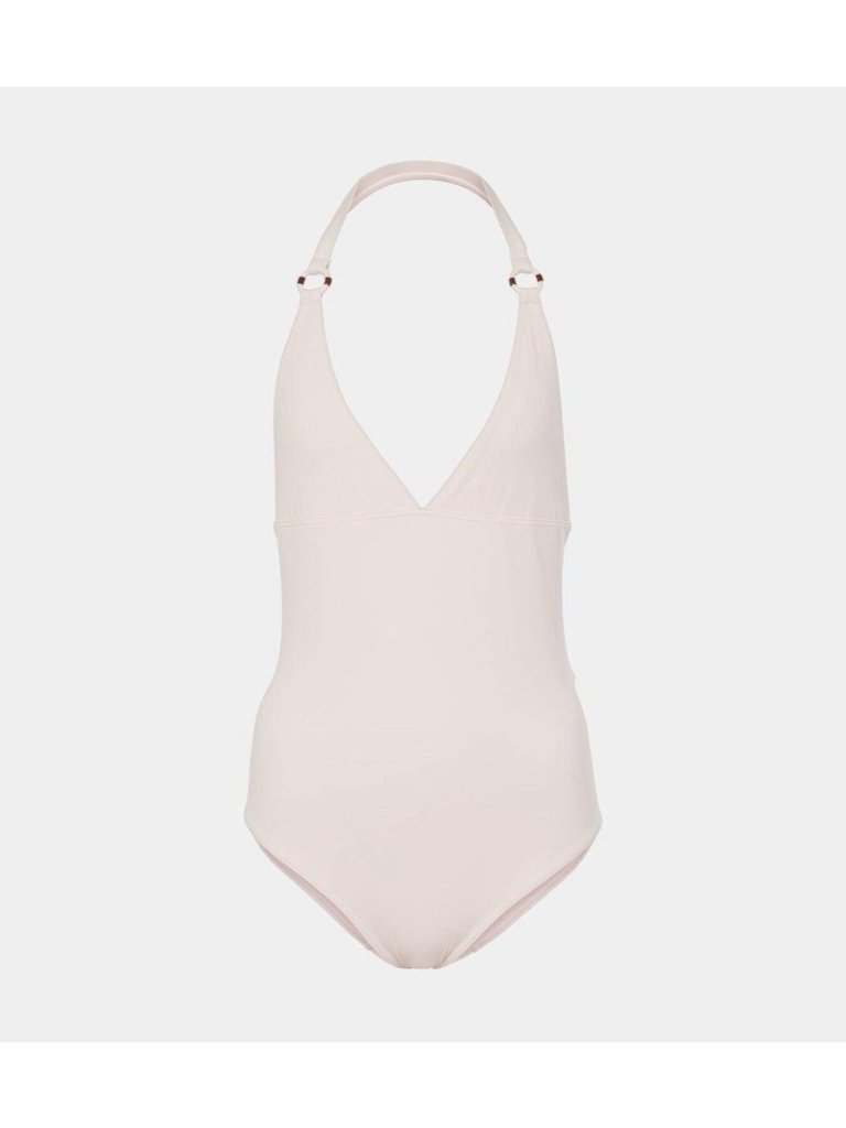 New Loro Piana Ring Marine Halterneck Swimsuit Light Pink Sz 44 100% Authentic
